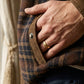 Chaqueta con corderito a cuadros Dark brown