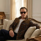 Chaqueta con corderito a cuadros Dark brown