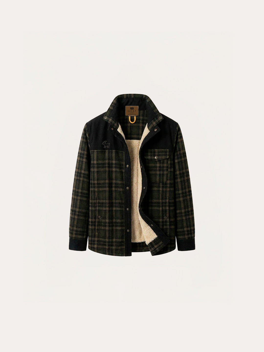 Chaqueta con corderito a cuadros Brown