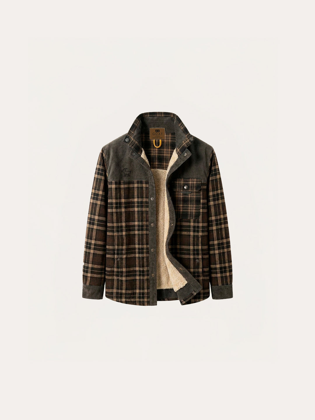 Chaqueta con corderito a cuadros Brown