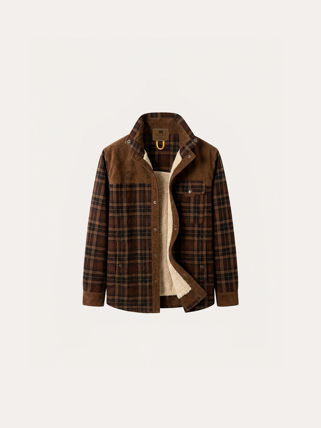 Chaqueta con corderito a cuadros Brown