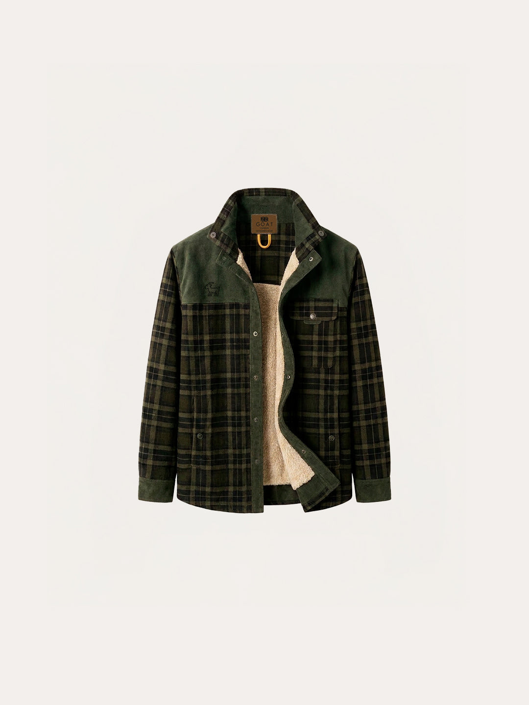 Chaqueta con corderito a cuadros Brown