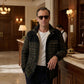 Chaqueta con corderito a cuadros Dark brown