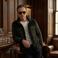 Chaqueta con corderito a cuadros Dark brown