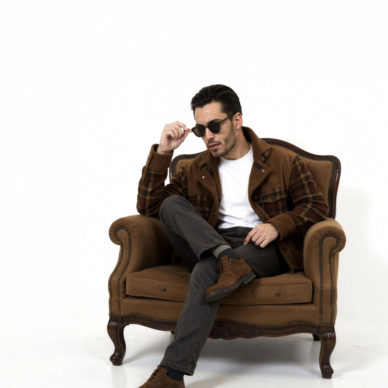 Chaqueta con corderito a cuadros GOAT London