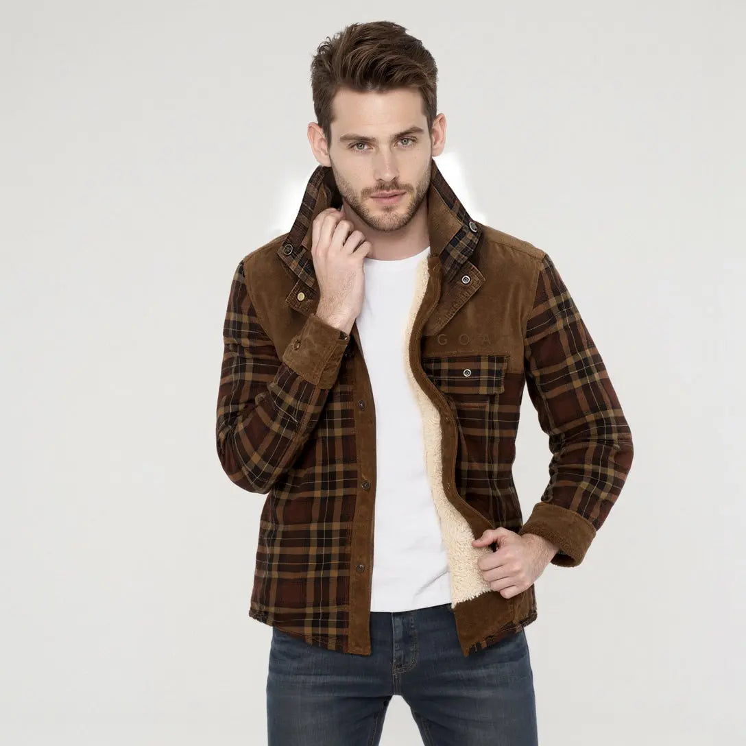 Chaqueta con corderito a cuadros GOAT London
