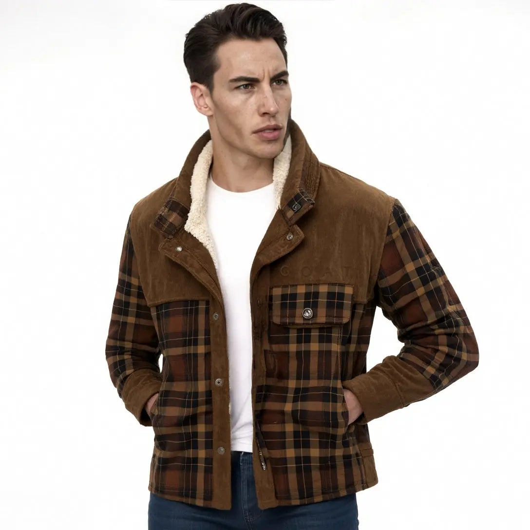 Chaqueta con corderito a cuadros GOAT London