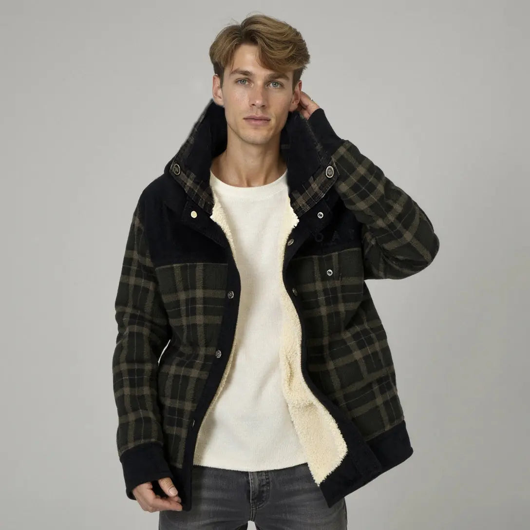 Chaqueta con corderito a cuadros GOAT London