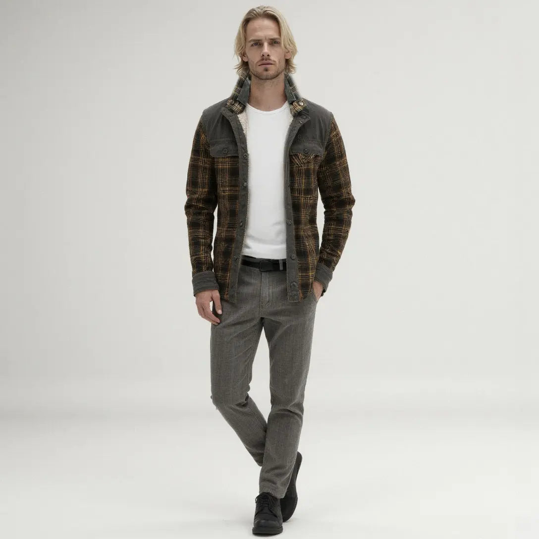 Chaqueta con corderito a cuadros GOAT London