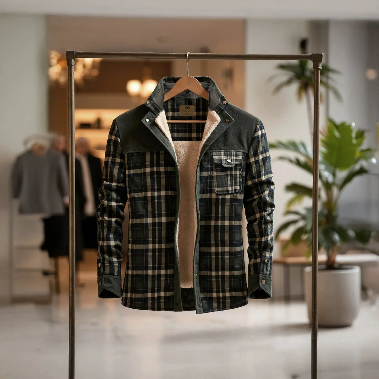 Chaqueta con corderito a cuadros GOAT London