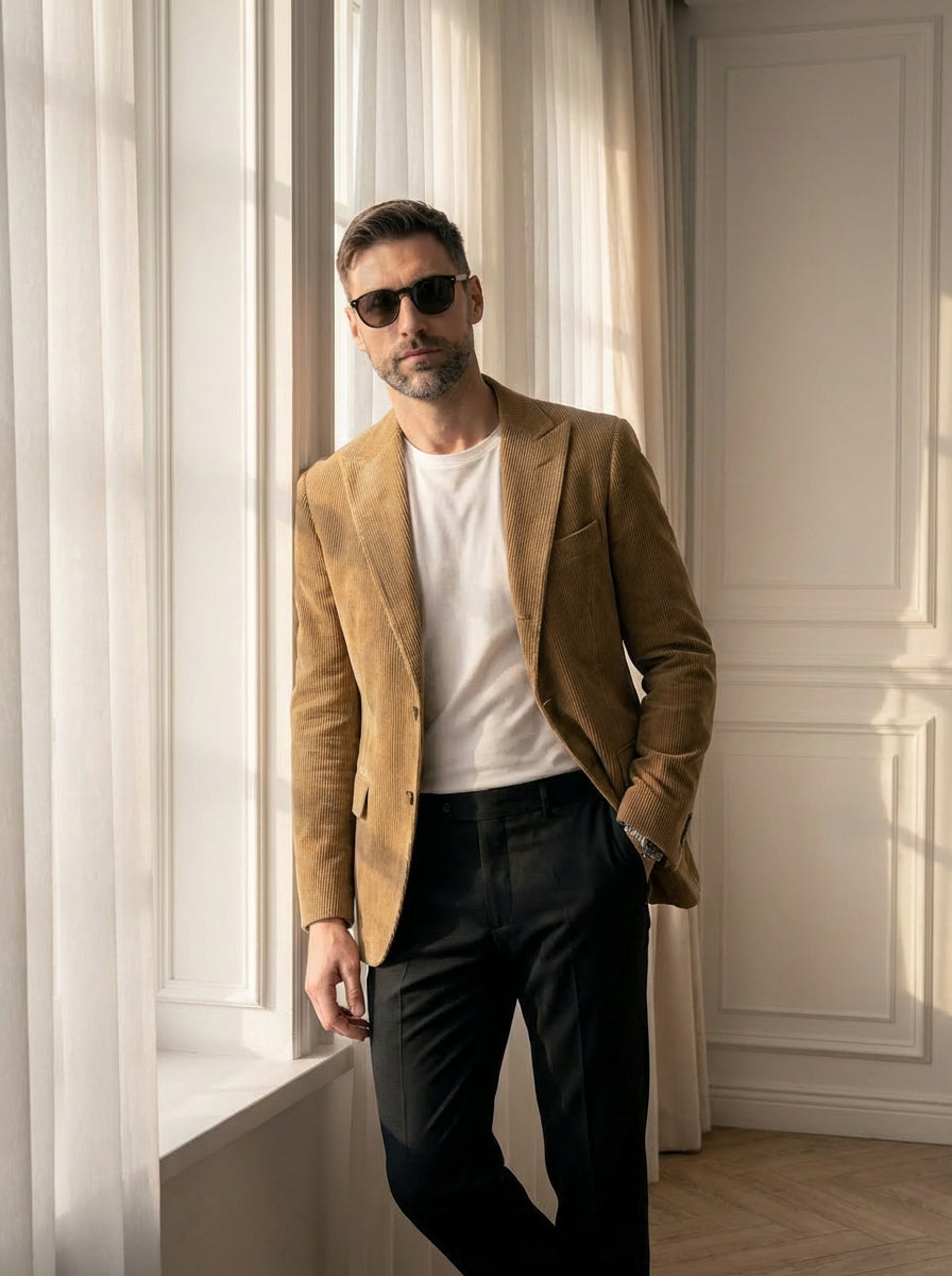 Blazer De Pana Marrón Oscuro
