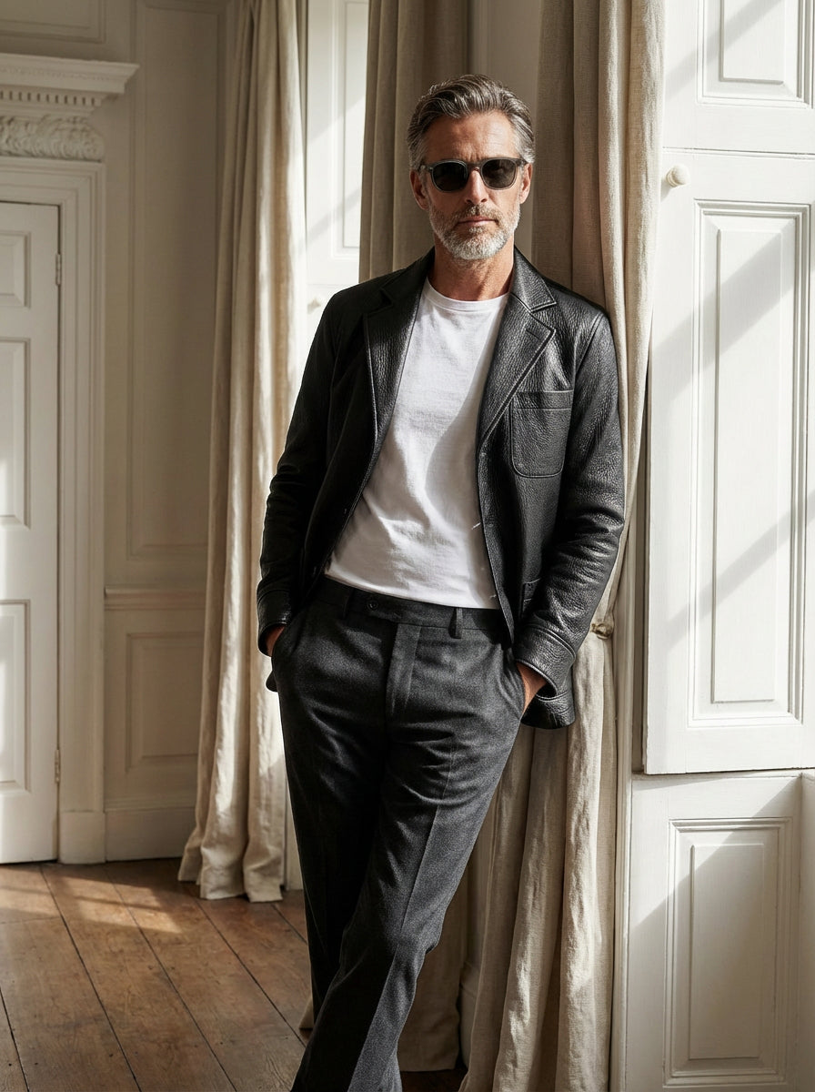 Chaqueta de Cuero 20 Negro