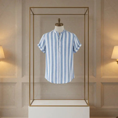 Camisa de lino Manga corta a rayas GOAT London