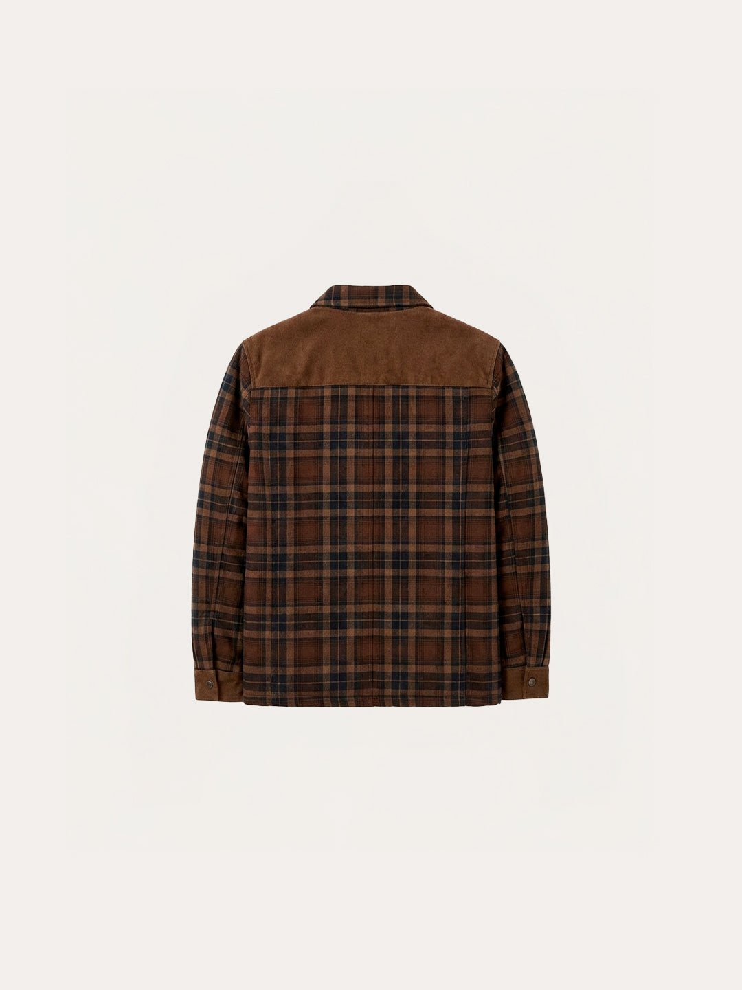 Chaqueta con corderito a cuadros Dark brown