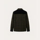 Chaqueta con corderito a cuadros Dark brown
