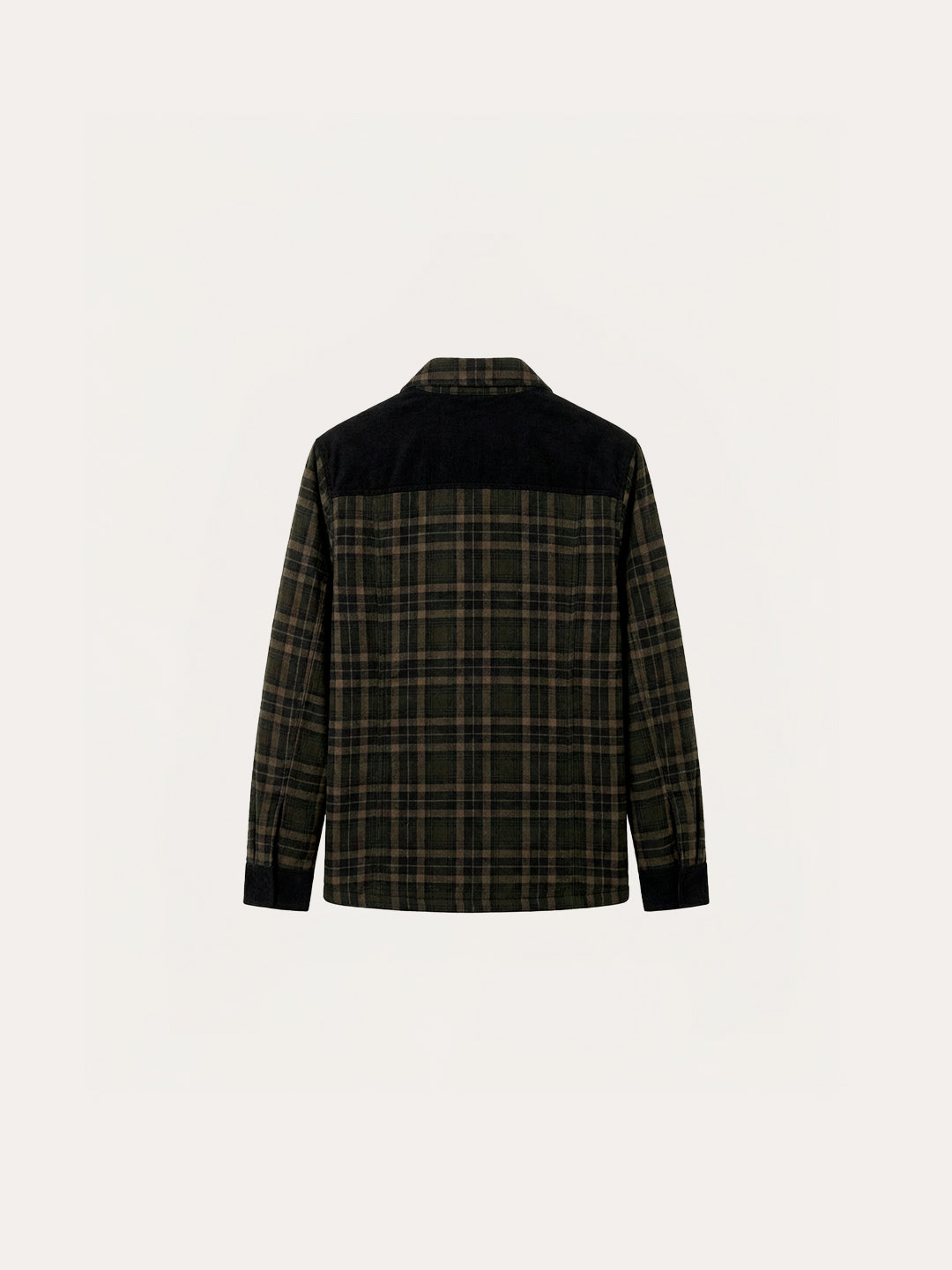 Chaqueta con corderito a cuadros Dark brown