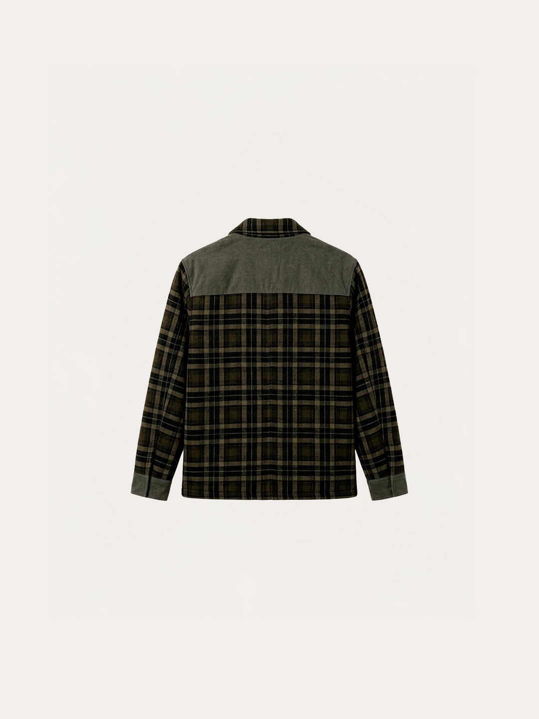 Chaqueta con corderito a cuadros Dark brown