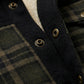 Chaqueta con corderito a cuadros Dark brown