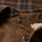 Chaqueta con corderito a cuadros Dark brown
