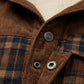 Chaqueta con corderito a cuadros Dark brown
