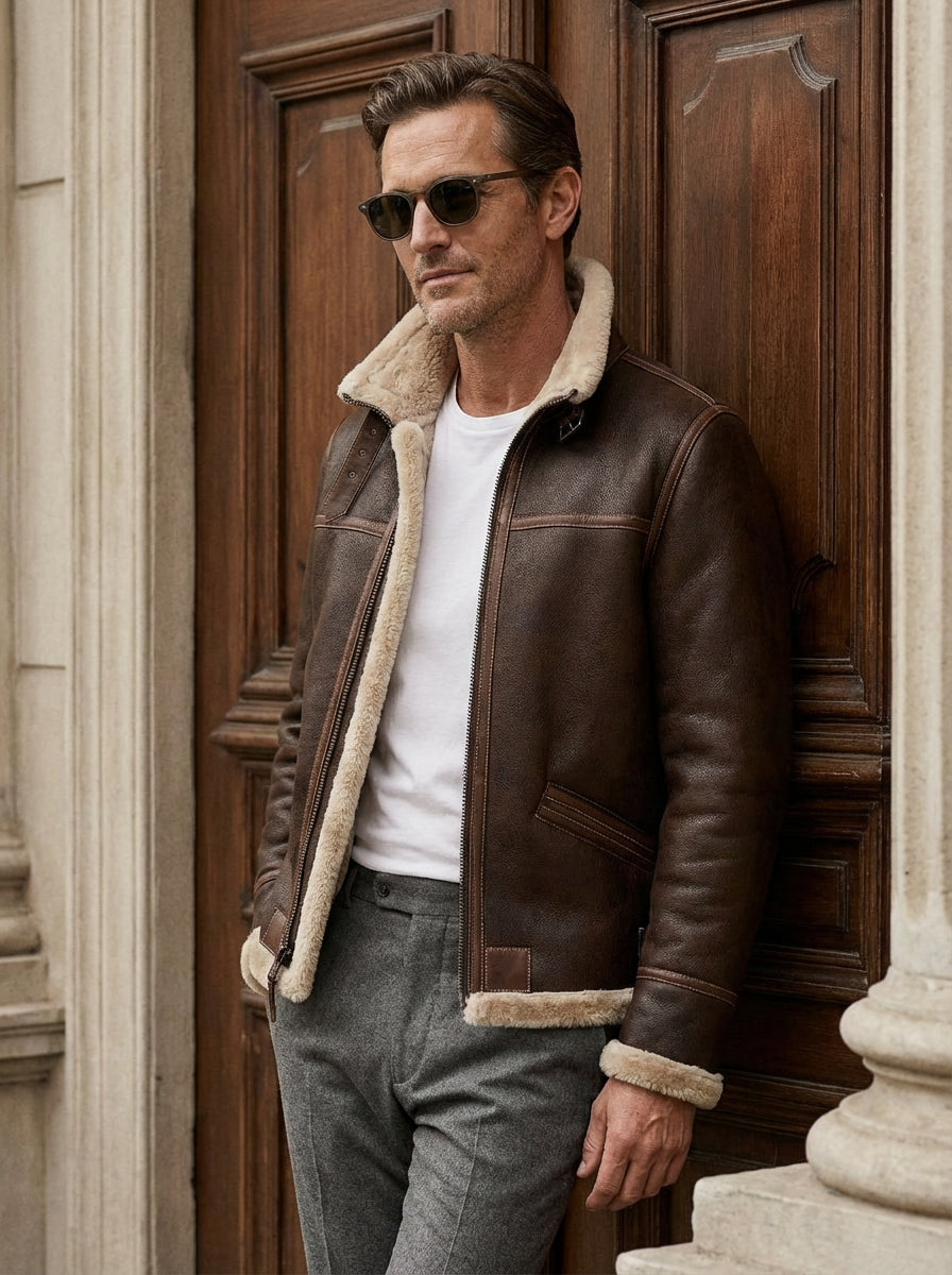 Chaqueta de cuero de chancho Dia del Padre