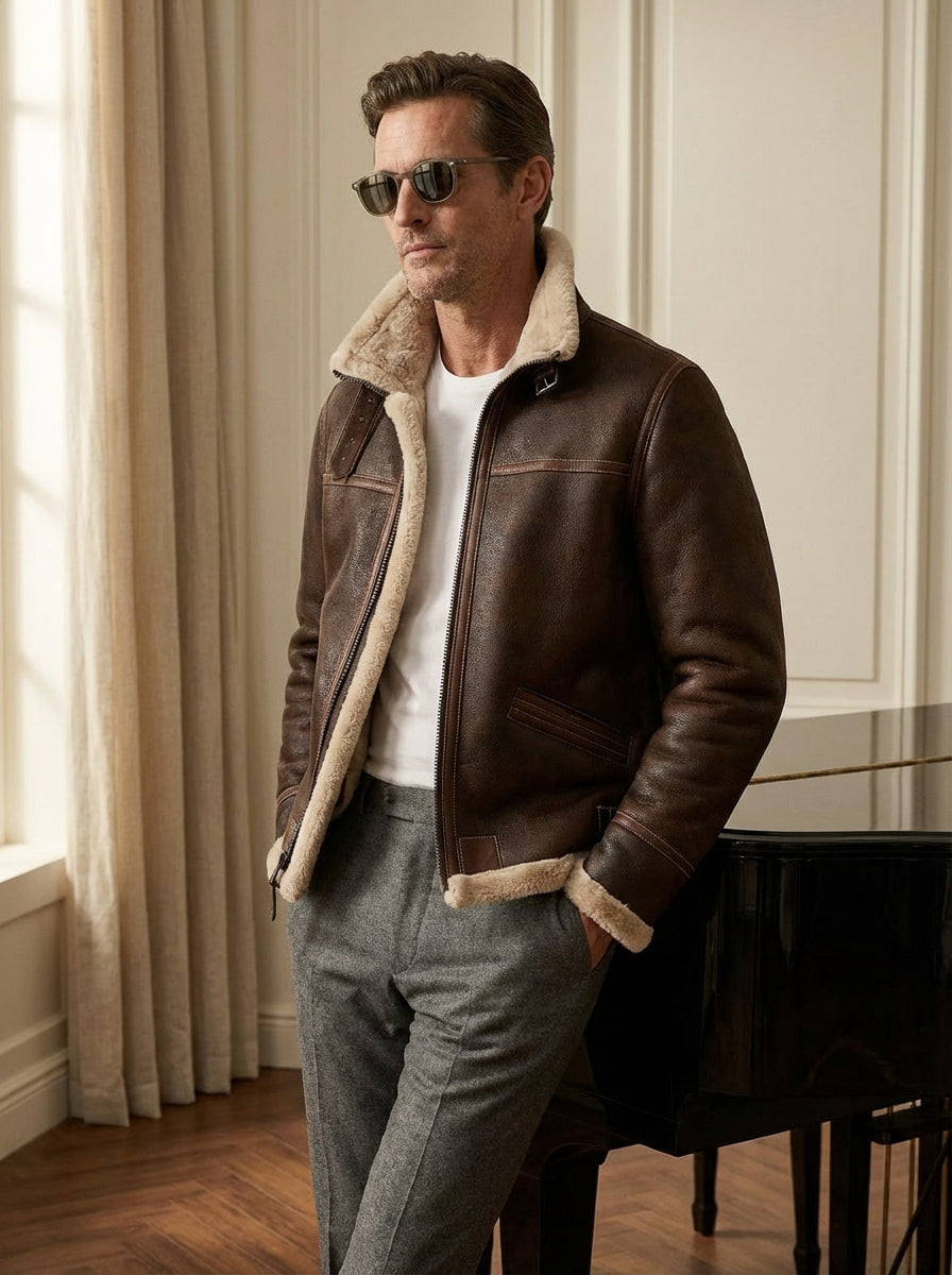 Chaqueta de cuero de chancho Dia del Padre