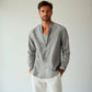 Camisa de lino Manga Larga cuello mao GOAT London