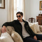 Chaqueta con corderito a cuadros Dark brown