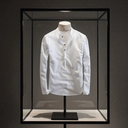 Camisa de lino Manga Larga cuello mao GOAT London