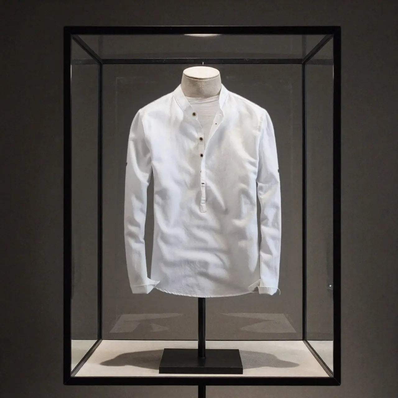 Camisa de lino Manga Larga cuello mao GOAT London