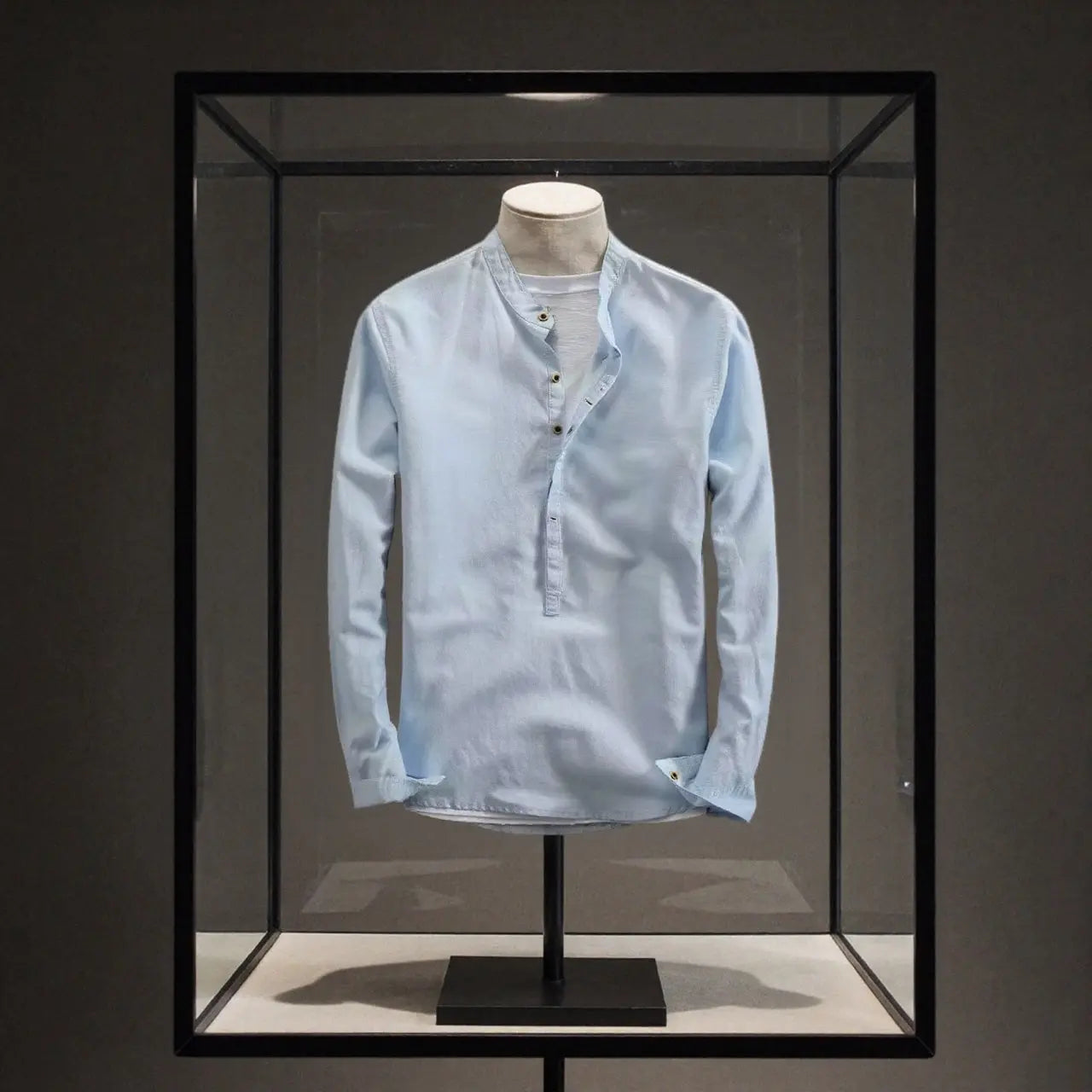 Camisa de lino Manga Larga cuello mao GOAT London