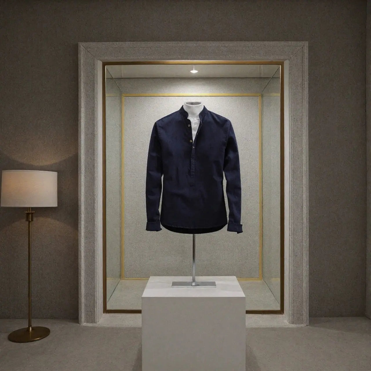 Camisa de lino Manga Larga cuello mao GOAT London