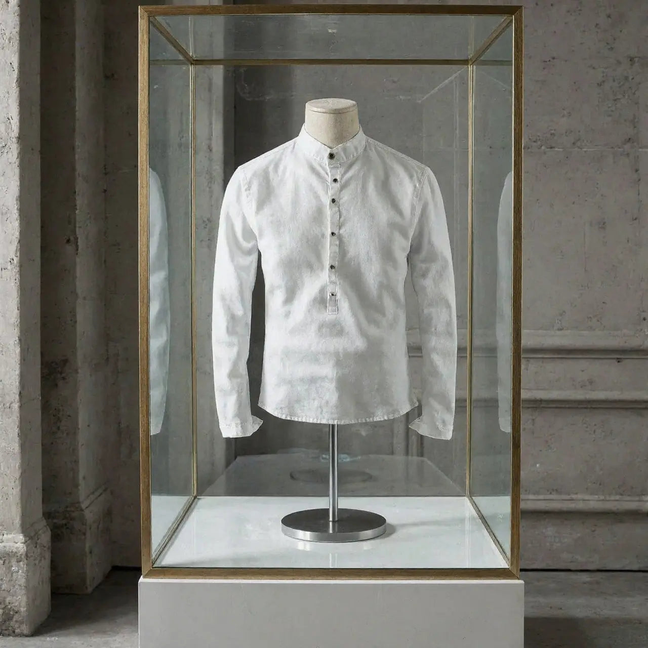Camisa de lino Manga Larga cuello mao GOAT London