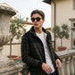 Chaqueta con corderito a cuadros Dark brown