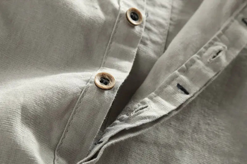 Camisa de lino Manga Larga cuello mao GOAT London