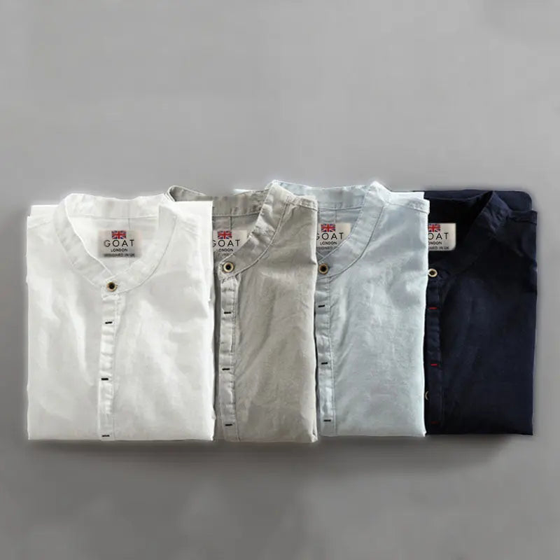 Camisa de lino Manga Larga cuello mao GOAT London