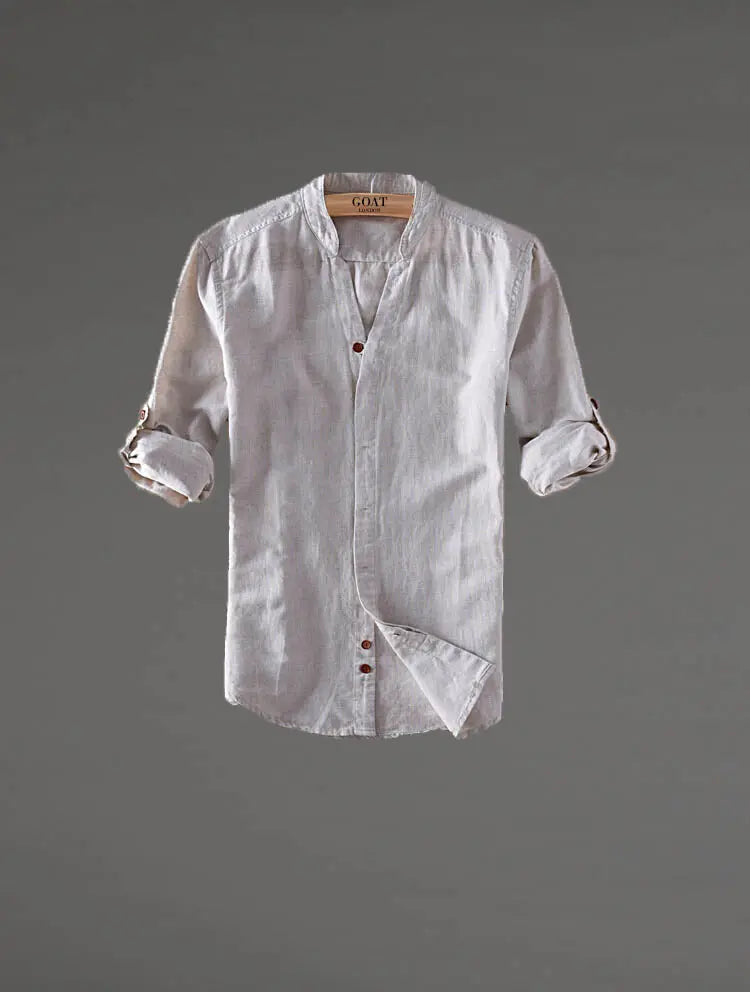 Camisa de lino Manga Larga cuello en  V GOAT London