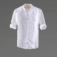 Thumbnail for Camisa de lino Manga Larga Beige cuello en  V GOAT London