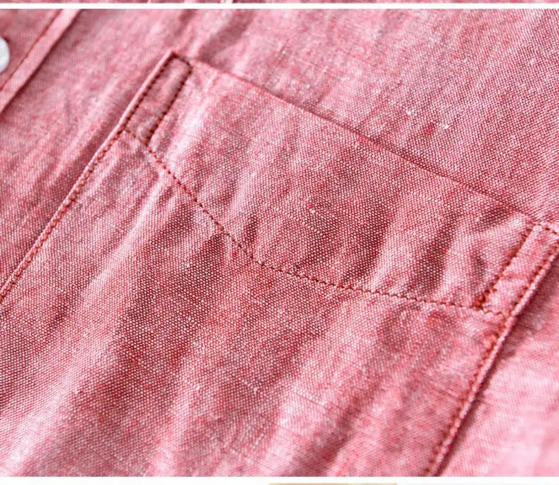 Camisa de lino Manga Larga Rosada GOAT London