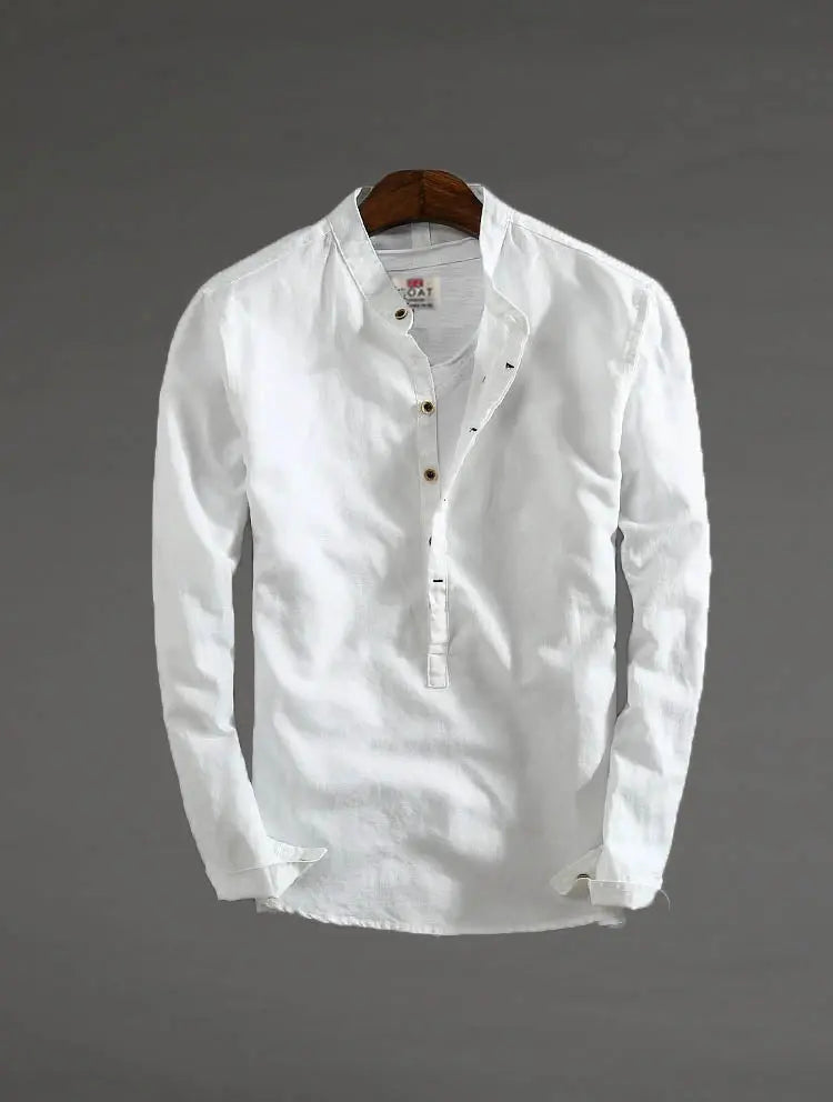 Camisa de lino Manga Larga cuello mao GOAT London