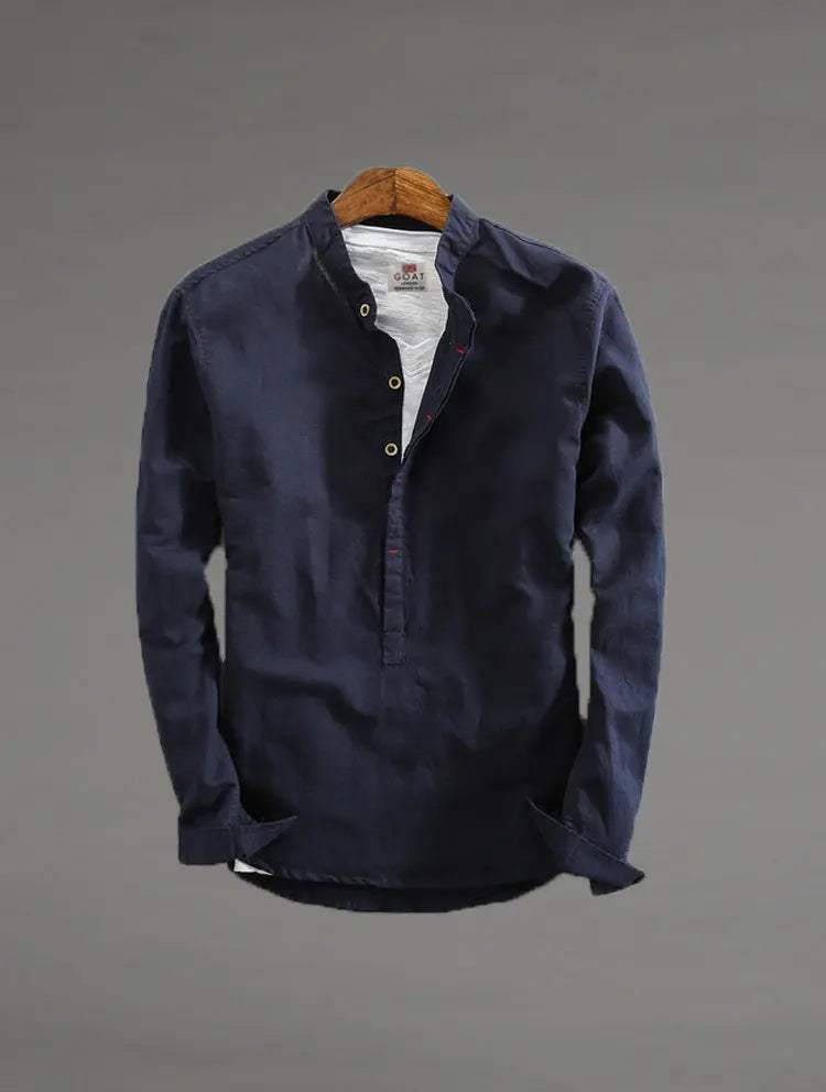 Camisa de lino Manga Larga cuello mao GOAT London