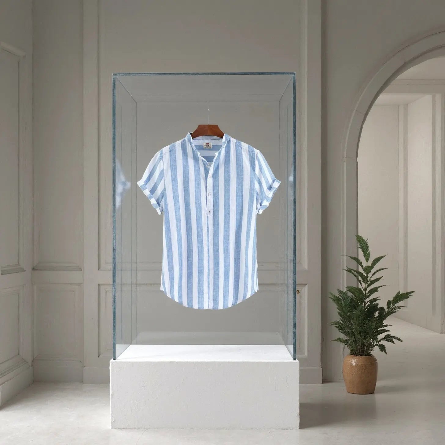 Camisa de lino Manga corta a rayas GOAT London