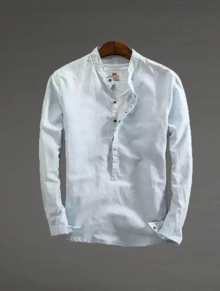 Camisa de lino Manga Larga cuello mao GOAT London