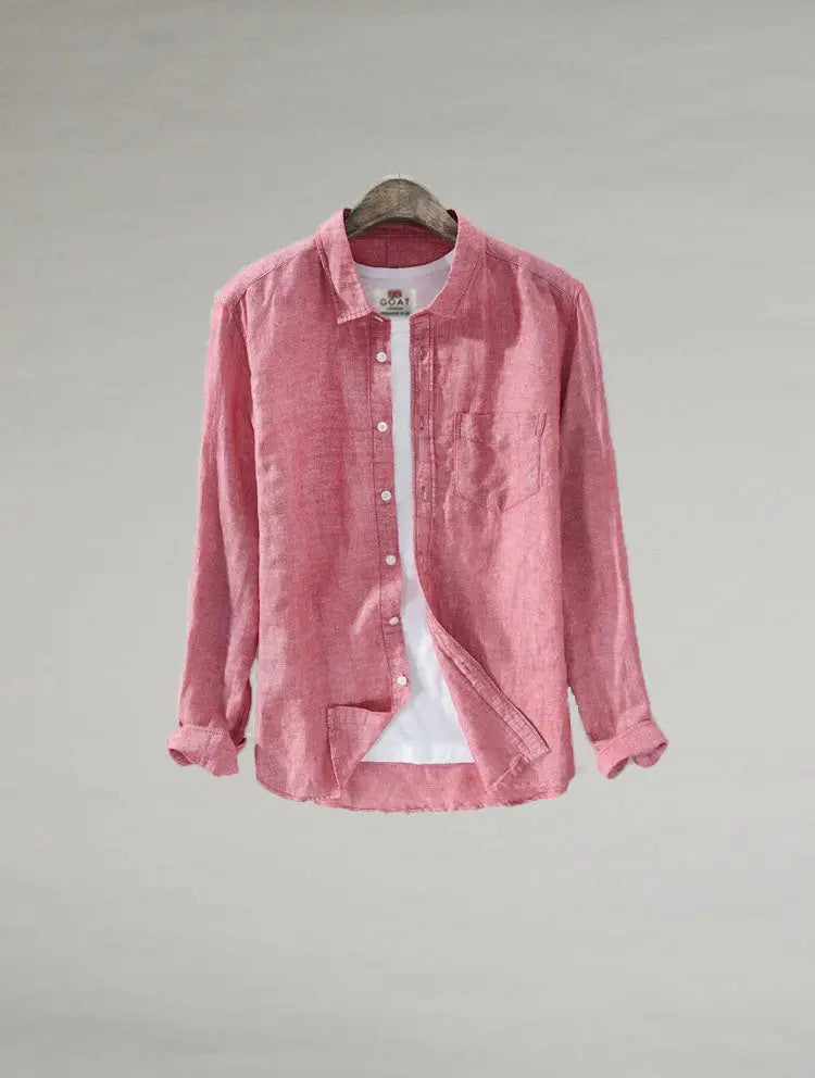 Camisa de lino Manga Larga Rosada GOAT London