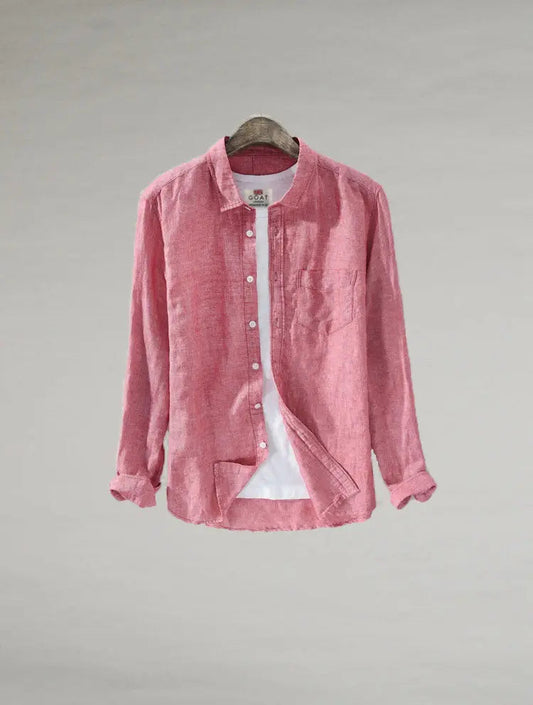 Camisa de lino Manga Larga Rosada GOAT London