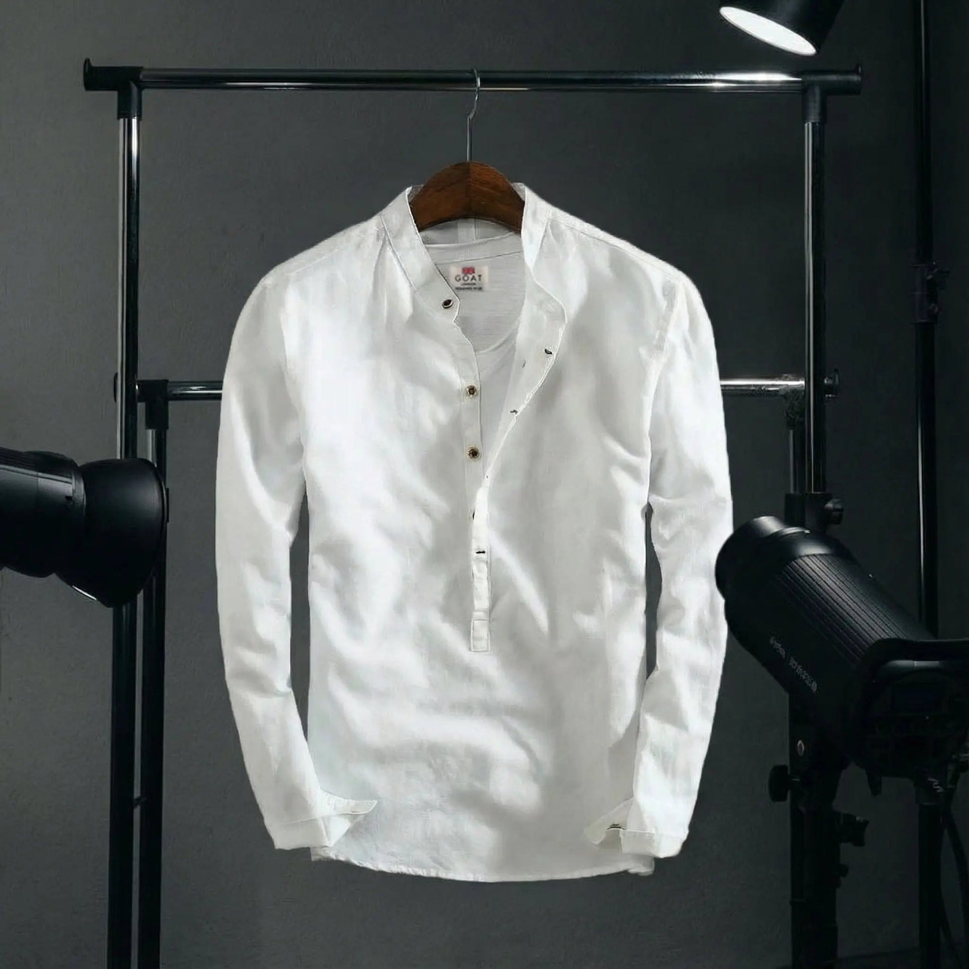 Camisa de lino Manga Larga cuello mao GOAT London