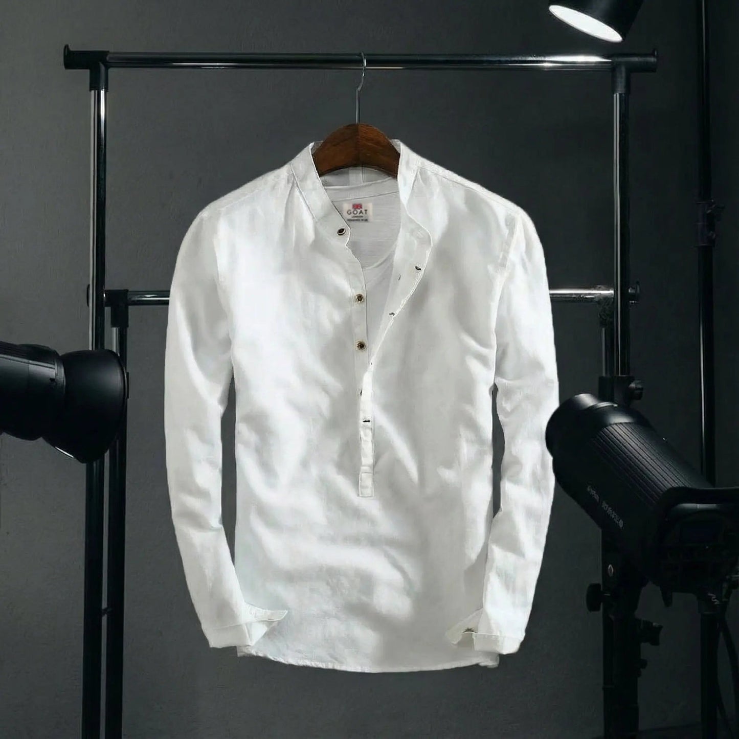Camisa de lino Manga Larga cuello mao GOAT London