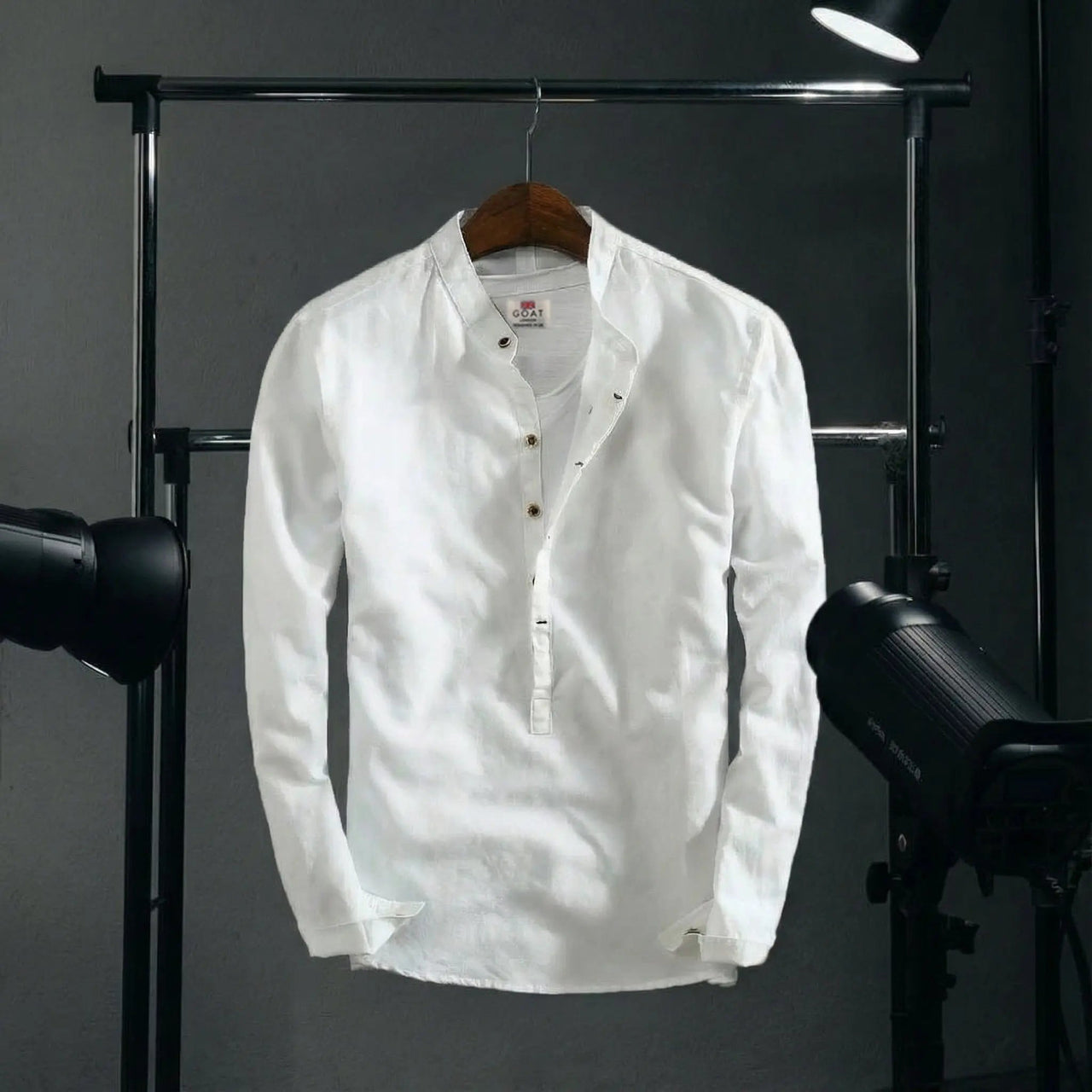 Camisa de lino Manga Larga cuello mao GOAT London